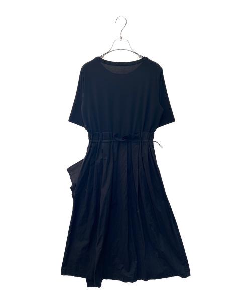 TRUNK HIROKO KOSHINO（トランク ヒロコ コシノ）TRUNK HIROKO KOSHINO (トランク ヒロコ コシノ) ドローコード切替ワンピース ブラック サイズ:38の古着・服飾アイテム