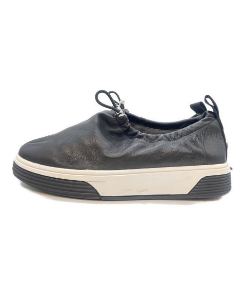TRUNK HIROKO KOSHINO（トランク ヒロコ コシノ）TRUNK HIROKO KOSHINO (トランク ヒロコ コシノ) シープレザーフラットスニーカー ブラック サイズ:22.5の古着・服飾アイテム