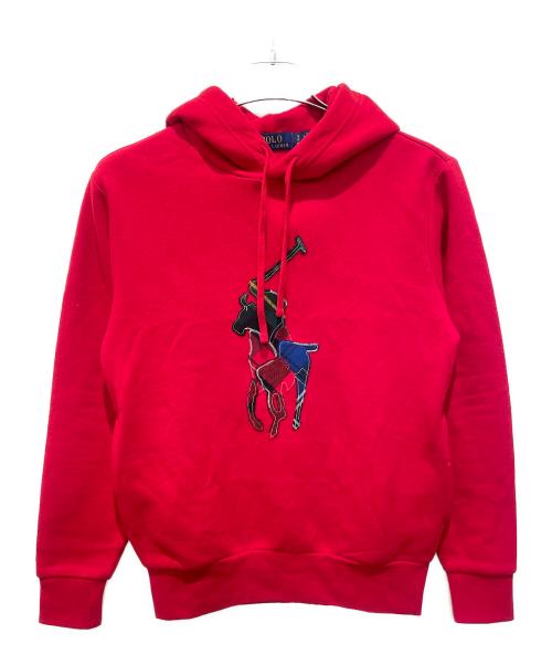 POLO RALPH LAUREN（ポロ・ラルフローレン）POLO RALPH LAUREN (ポロ・ラルフローレン) プラッドポニーフーディ レッド サイズ:Sの古着・服飾アイテム