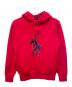 POLO RALPH LAUREN（ポロ・ラルフローレン）の古着「プラッドポニーフーディ」｜レッド