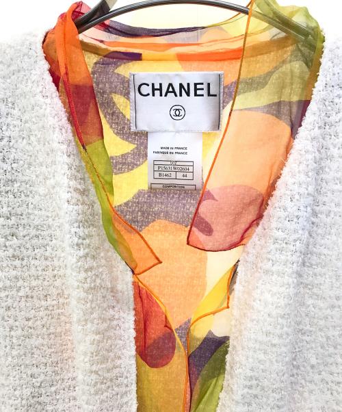 CHANEL（シャネル）CHANEL (シャネル) ツイードシルクジャケット　P15631W02604 ホワイト サイズ:44の古着・服飾アイテム