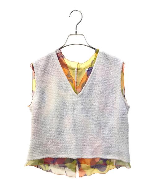 CHANEL（シャネル）CHANEL (シャネル) ツイードシルクジャケット　P15631W02604 ホワイト サイズ:44の古着・服飾アイテム