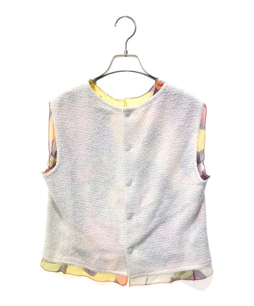 CHANEL（シャネル）CHANEL (シャネル) ツイードシルクジャケット　P15631W02604 ホワイト サイズ:44の古着・服飾アイテム