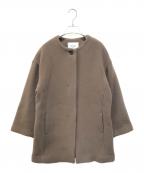 SLOBE IENAスローブ イエナ）の古着「ウールダブルモッサ ノーカラーショートコート　23020912401030」｜ブラウン
