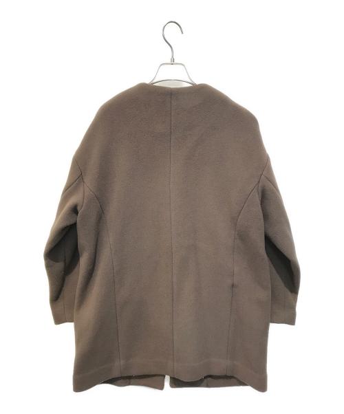 SLOBE IENA（スローブ イエナ）SLOBE IENA (スローブ イエナ) ウールダブルモッサ ノーカラーショートコート　23020912401030 ブラウン サイズ:38の古着・服飾アイテム