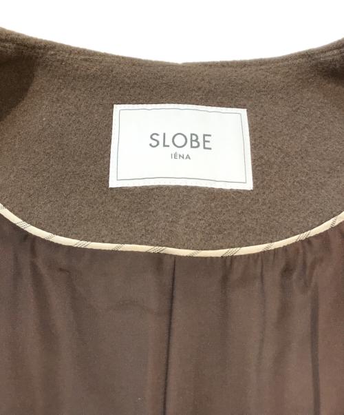 SLOBE IENA（スローブ イエナ）SLOBE IENA (スローブ イエナ) ウールダブルモッサ ノーカラーショートコート　23020912401030 ブラウン サイズ:38の古着・服飾アイテム
