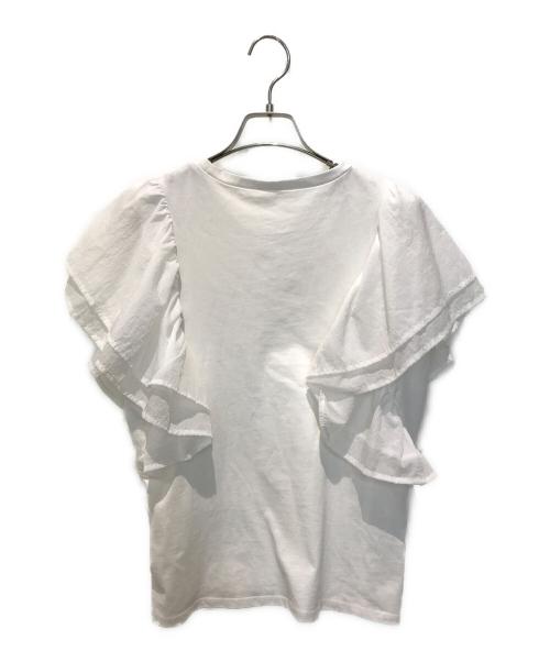 Spick and Span（スピック＆スパン）Spick and Span (スピックアンドスパン) ファブリックコンビフレアスリーブプルオーバー　25070200212020 ホワイト サイズ:FREEの古着・服飾アイテム