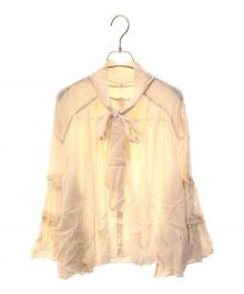 GRACE CONTINENTAL（グレースコンチネンタル）の古着「抑揚フリルブラウス　0121141216」｜ホワイト