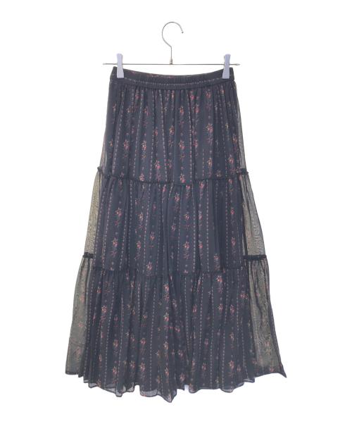 DOUBLE STANDARD CLOTHING（ダブルスタンダードクロージング）DOUBLE STANDARD CLOTHING (ダブルスタンダードクロージング) オリジナルプリントマキシスカート　0202-071-223 ブラック サイズ:36の古着・服飾アイテム