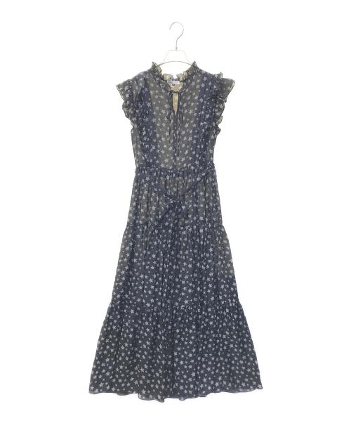 DOUBLE STANDARD CLOTHING（ダブルスタンダードクロージング）DOUBLE STANDARD CLOTHING (ダブルスタンダードクロージング) 星柄ティアード ロングワンピース　0201-061-203 ブラック サイズ:38の古着・服飾アイテム