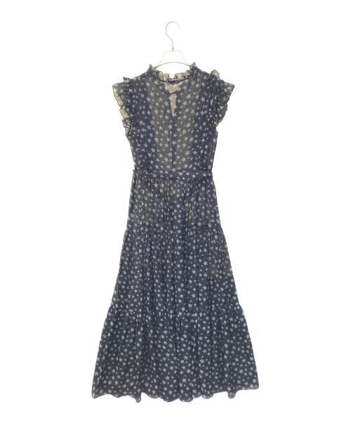 DOUBLE STANDARD CLOTHING（ダブルスタンダードクロージング）DOUBLE STANDARD CLOTHING (ダブルスタンダードクロージング) 星柄ティアード ロングワンピース　0201-061-203 ブラック サイズ:38の古着・服飾アイテム