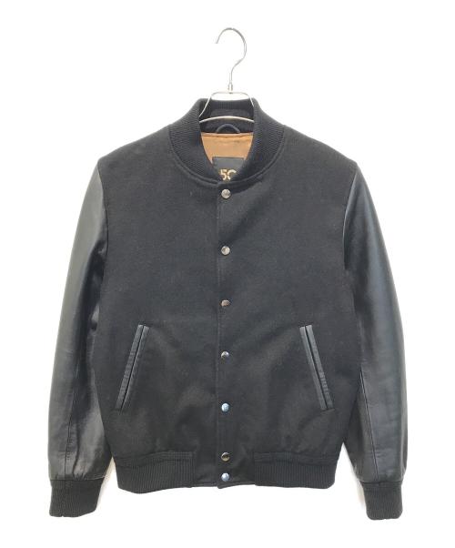 Cinquanta（チンクワンタ）Cinquanta (チンクワンタ) BEAMS (ビームス) コンビレザースタジャン 50　61 ブラック サイズ:44の古着・服飾アイテム