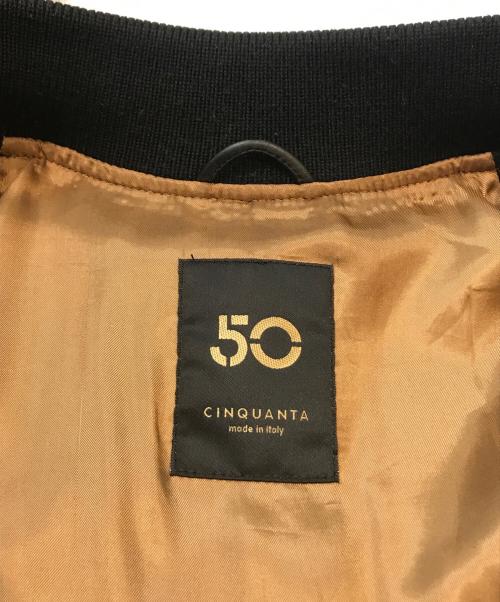 Cinquanta（チンクワンタ）Cinquanta (チンクワンタ) BEAMS (ビームス) コンビレザースタジャン 50　61 ブラック サイズ:44の古着・服飾アイテム