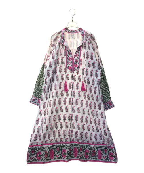 SZ Blockprints（エスゼットブロックプリント）SZ Blockprints (エスゼットブロックプリント) Ron Herman (ロンハーマン) スキッパードレスワンピース　3510300401 ホワイト サイズ:Sの古着・服飾アイテム