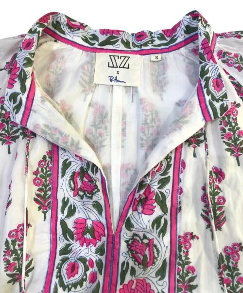 SZ Blockprints（エスゼットブロックプリント）SZ Blockprints (エスゼットブロックプリント) Ron Herman (ロンハーマン) スキッパードレスワンピース　3510300401 ホワイト サイズ:Sの古着・服飾アイテム