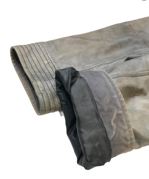 BOSS HUGO BOSS（ボス ヒューゴボス）BOSS HUGO BOSS (ボス ヒューゴボス) レザーボンバージャケット グレー サイズ:56の古着・服飾アイテム