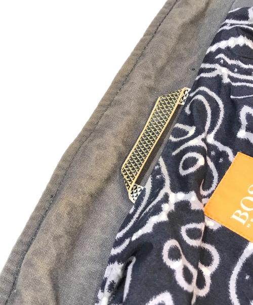 BOSS HUGO BOSS（ボス ヒューゴボス）BOSS HUGO BOSS (ボス ヒューゴボス) レザーボンバージャケット グレー サイズ:56の古着・服飾アイテム