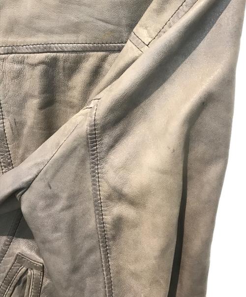 BOSS HUGO BOSS（ボス ヒューゴボス）BOSS HUGO BOSS (ボス ヒューゴボス) レザーボンバージャケット グレー サイズ:56の古着・服飾アイテム