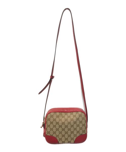 GUCCI（グッチ）GUCCI (グッチ) ショルダーバッグ　449413 ベージュ×レッドの古着・服飾アイテム