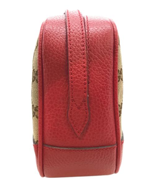 GUCCI（グッチ）GUCCI (グッチ) ショルダーバッグ　449413 ベージュ×レッドの古着・服飾アイテム