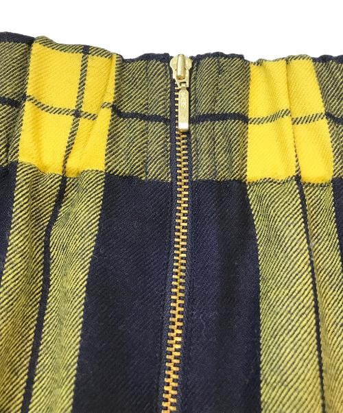 SHIPS（シップス）SHIPS (シップス) チェック フリンジ スカート　313-25-0602 イエロー サイズ:38の古着・服飾アイテム