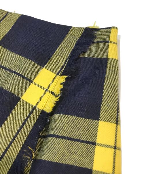 SHIPS（シップス）SHIPS (シップス) チェック フリンジ スカート　313-25-0602 イエロー サイズ:38の古着・服飾アイテム