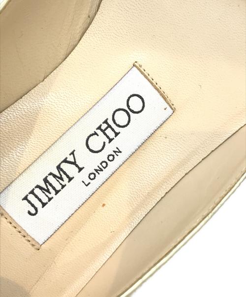 JIMMY CHOO（ジミーチュウ）JIMMY CHOO (ジミーチュウ) フラットパンプス ゴールド サイズ:34の古着・服飾アイテム