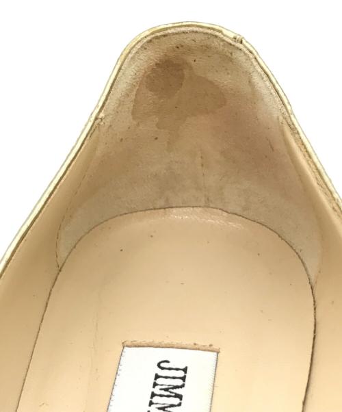 JIMMY CHOO（ジミーチュウ）JIMMY CHOO (ジミーチュウ) フラットパンプス ゴールド サイズ:34の古着・服飾アイテム