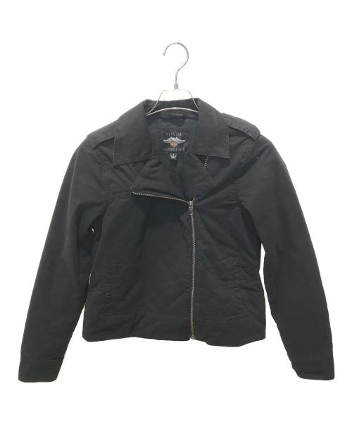 HARLEY-DAVIDSON（ハーレーダビッドソン）HARLEY-DAVIDSON (ハーレーダビッドソン) Silver Wing Script Font Motorcycle Jacket ブラック サイズ:S 未使用品の古着・服飾アイテム