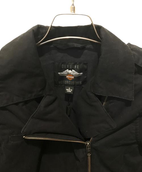 HARLEY-DAVIDSON（ハーレーダビッドソン）HARLEY-DAVIDSON (ハーレーダビッドソン) Silver Wing Script Font Motorcycle Jacket ブラック サイズ:S 未使用品の古着・服飾アイテム