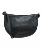 IL BISONTEイル ビゾンテ）の古着「ハーフムーンショルダーバッグ」｜ブラック