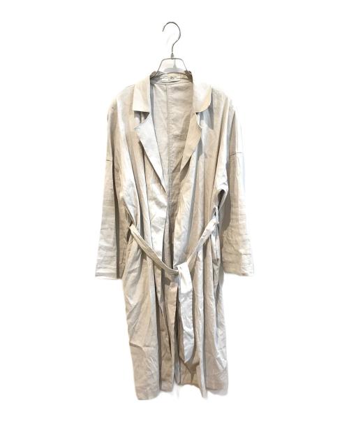 L'Appartement kobe（アパートメントコウベ）L'Appartement kobe (アパートメントコウベ) リネン混コート ベージュ サイズ:Ｌの古着・服飾アイテム