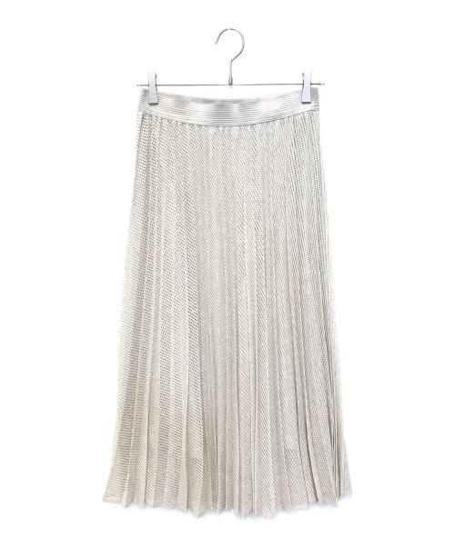 Modify（モディファイ）Modify (モディファイ) メッシュプリーツスカート ベージュ サイズ:L 未使用品の古着・服飾アイテム