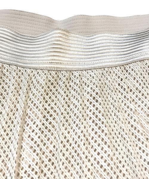 Modify（モディファイ）Modify (モディファイ) メッシュプリーツスカート ベージュ サイズ:L 未使用品の古着・服飾アイテム