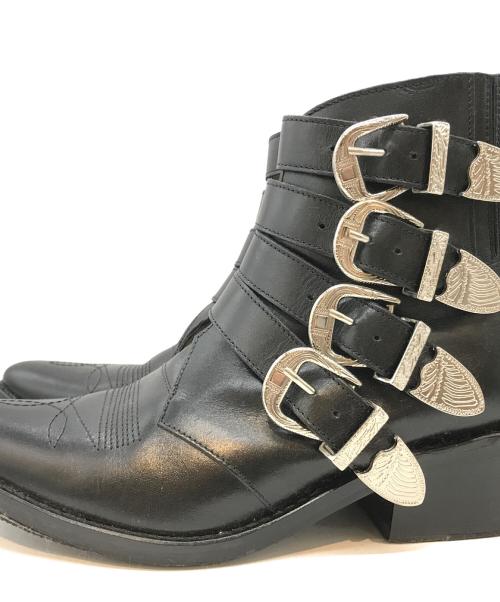 TOGA PULLA（トーガ プルラ）TOGA PULLA (トーガ プルラ) バックルウエスタンブーツ ブラック サイズ:SIZE37の古着・服飾アイテム