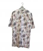 mizuiro-indミズイロインド）の古着「総柄バンドカラーシャツワンピース」｜ピンク