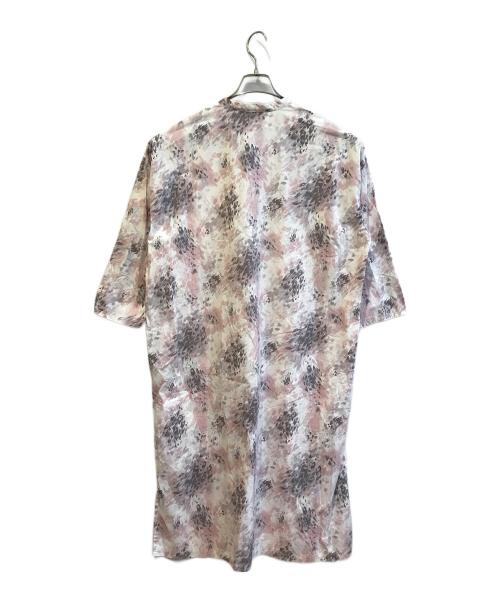 mizuiro-ind（ミズイロインド）mizuiro-ind (ミズイロインド) 総柄バンドカラーシャツワンピース ピンク サイズ:Freeの古着・服飾アイテム