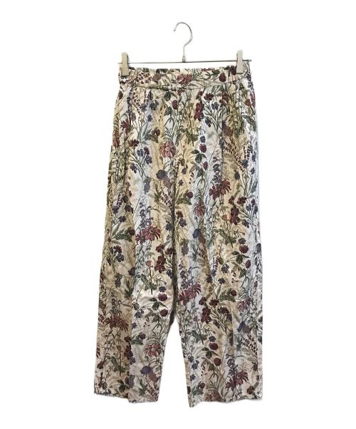 mizuiro-ind（ミズイロインド）mizuiro-ind (ミズイロインド) フラワープリントイージーパンツ ホワイト サイズ:表記なしの古着・服飾アイテム