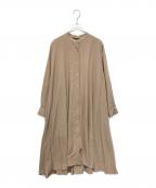 mizuiro-indミズイロインド）の古着「T/Rスタンドカラーフレアワンピース」｜ブラウン