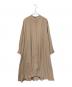 mizuiro-ind（ミズイロインド）の古着「T/Rスタンドカラーフレアワンピース」｜ブラウン