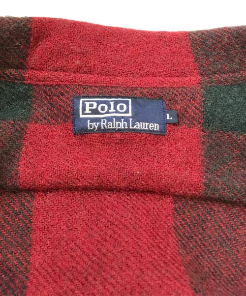 POLO RALPH LAUREN（ポロ・ラルフローレン）POLO RALPH LAUREN (ポロ・ラルフローレン) ウールチェックシャツ　P75001-00 レッド×グリーン サイズ:Lの古着・服飾アイテム