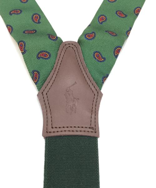 POLO RALPH LAUREN（ポロ・ラルフローレン）POLO RALPH LAUREN (ポロ・ラルフローレン) ペイズリーサスペンダー グリーンの古着・服飾アイテム