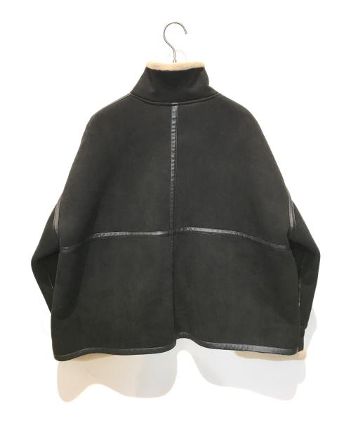 le.coeur blanc（ルクールブラン）le.coeur blanc (ルクールブラン) 裏起毛合皮ショートブルゾン　3048078801 ブラック サイズ:Mの古着・服飾アイテム