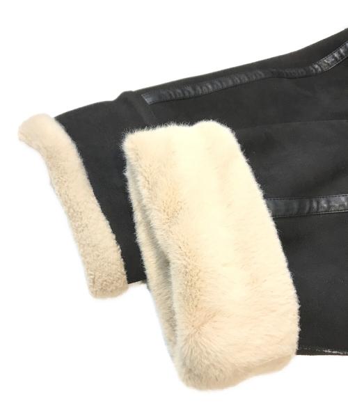 le.coeur blanc（ルクールブラン）le.coeur blanc (ルクールブラン) 裏起毛合皮ショートブルゾン　3048078801 ブラック サイズ:Mの古着・服飾アイテム