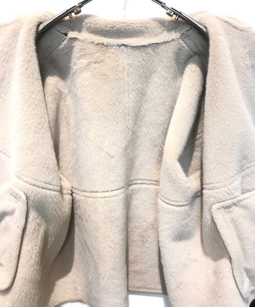 le.coeur blanc（ルクールブラン）le.coeur blanc (ルクールブラン) 裏起毛合皮ショートブルゾン　3048078801 ブラック サイズ:Mの古着・服飾アイテム