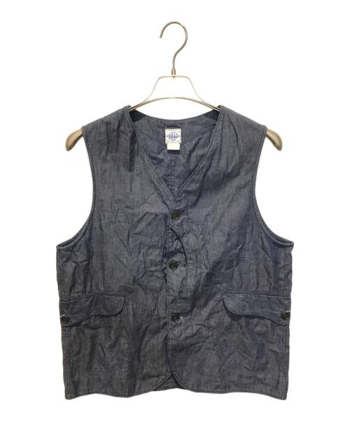 POST O'ALLS（ポストオーバーオールズ）POST O'ALLS (ポストオーバーオールズ) Royal Traveler Vest インディゴ サイズ:Mの古着・服飾アイテム