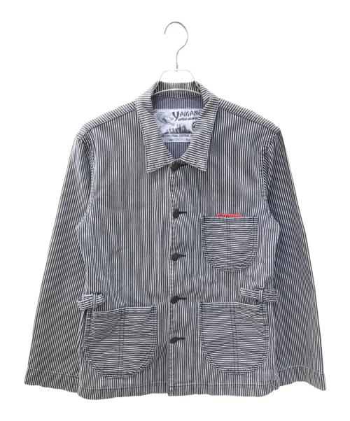 YAMANE（ヤマネ）YAMANE (ヤマネ) ヒッコリーカバーオール グレー サイズ:40の古着・服飾アイテム