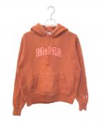 Champion×MoMAチャンピオン×モマ）の古着「リバースウィーブパーカー」｜オレンジ