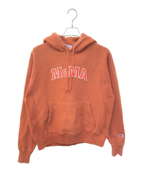 Champion（チャンピオン）Champion (チャンピオン) MoMA (モマ) リバースウィーブパーカー オレンジ サイズ:XLの古着・服飾アイテム