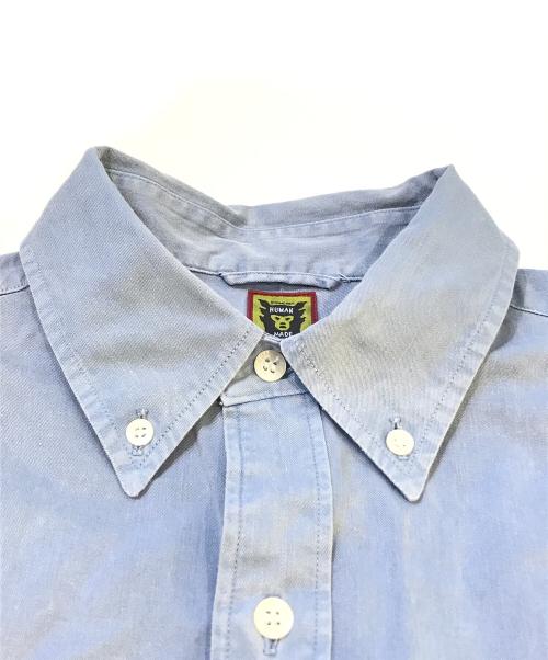 HUMAN MADE（ヒューマンメイド）HUMAN MADE (ヒューマンメイド) PIGMENT DYED BD L/S SHIRT ブルー サイズ:ＸＸＬの古着・服飾アイテム